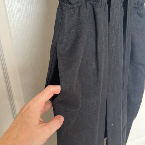 Handmade in Ukraine linen black jumpsuit - Picture 6 of 7